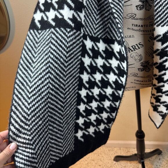 Anthropologie Maeve Multi Print Cozy Scarf Houndstooth Casual Preppy One Size - Picture 3 of 7